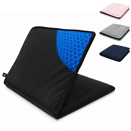 SPRING SEAON Large Gel Seat Cushion for Pressure Relief – Honeycomb Buffer Design with Extra Thick Filling, Anti-Slip Bottom, Perfect for Long Sitting, Travel, Airplane and Daily Comfort (Black) - color: Black