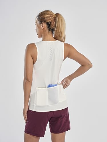 Wulibike Sleeveless Cycling Jersey Women Running Shirts Vest bike top Summer Biking tank Basic Top With Pockets - color: 1-white, size: X-Large