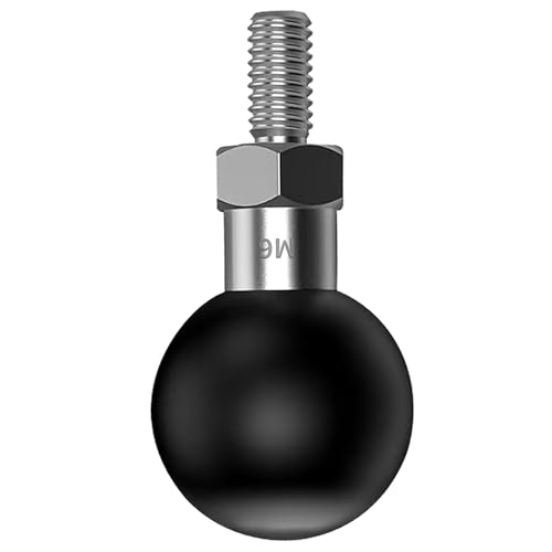 1 inch Ball Mount with M6 x 1.0mm Threaded Post Compatible with RAM Mounts Socket Arm in B Size for Action Camera/GPS/Bike/Motorcycle/ATV Phone Holder/Rearview Mirror (Black 1) - color: Black 1