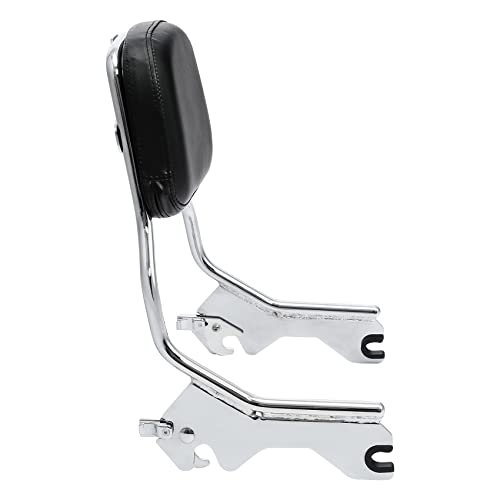 XFMT Motorcycle Detachable Standard Height Sissy Bar Upright Passenger Backrest Pad W/Docking Kits For Harley Softail Low Rider Sport Glide FXLR FXLRS and FLSB '18-Later, Chrome - color: Chrome W/ Docking Kit