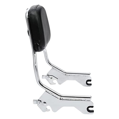 XFMT Motorcycle Detachable Standard Height Sissy Bar Upright Passenger Backrest Pad W/Docking Kits For Harley Softail Low Rider Sport Glide FXLR FXLRS and FLSB '18-Later, Chrome - color: Chrome W/ Docking Kit