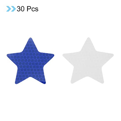 PATIKIL Reflective Stickers, 30 Pack 2.36 x 2.36 Inch Waterproof Adhesive High Visibility Night Caution Warning Star Shape Safety Tape Reflector for Trucks Trailers Cars, Blue - color: Blue
