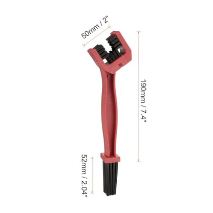 HARFINGTON Bicycle Chain Cleaning Tool Brush Motorcycle Chain Brush Crankset Brush Bike Clean Brush Kit for Gears Maintenance Cleaning Tools, Red
