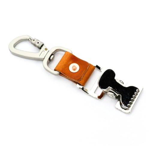 Leather Glove Clips with Metal Hooks - Work Glove Holders for Duty Belts, Electricians And Filming Work Construction - color: Brown