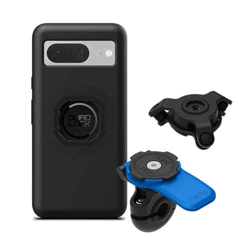 Quad Lock Mirror Motorcycle Phone Mount with Vibration Dampener and MAG Phone Case for Pixel 8 - size: Pixel 8