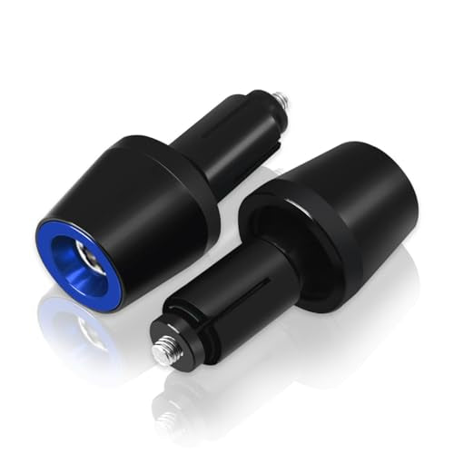 Motorcycle Bar Ends Plug Fit For GSXR Ninja 400 650 ZX6R Z900 R7 7/8" 22mm CNC Motorbikes Handlebar Plugs Compatible With Honda Kawasaki Suzuki Yamaha Ducati and Other Motorcycle Models (Blue) - color: Blue