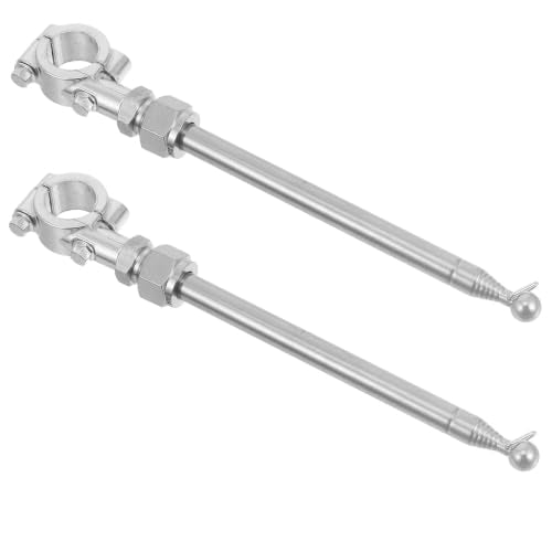 Baluue 2pcs Telescopic Aluminum Motorcycle and Bicycle Flagpole Stand Set, 1m and 1.6m Adjustable Bike Flag Mount for Handlebar Safety and Visibility during Outdoor Riding
