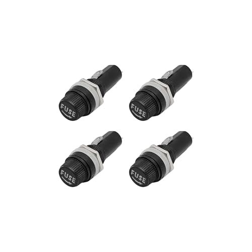pson 4Pcs 6 x 30mm Panel Mount Fuse Holder with Screw Cap for Power Supplies, Control Panels, Solar Systems, Automotive - size: 6 x 30mm