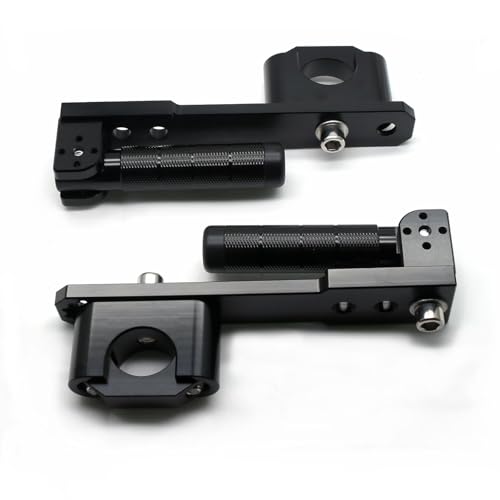 MZS Motorcycle Highway Foot Peg, 7/8"-1.25" Adjustable Adventure Highway Pegs Universal Foldable CNC Long Mount Compatible with KLR 650 DR650 Tenere Vstorm 300X 390 790 890 Dual for 22-32mm Crash Bar