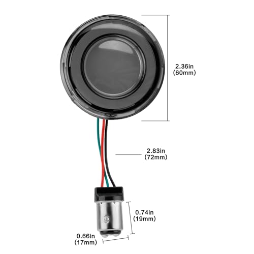 Motorcycle 1157 LED Turn Signal Light Front Rear 2 Inch Bullet Smoked Lens Compatible with Harley Softail Touring Dyna Fat Boy Sportster Road King Street Glide Electra Glide - color: 1157[Red+Smoke lens/Rear]
