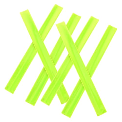 6pcs High Vis Reflective Armband Snap Band Wrist Straps for Biking Sports Riding Safety Band for Ages Random Color