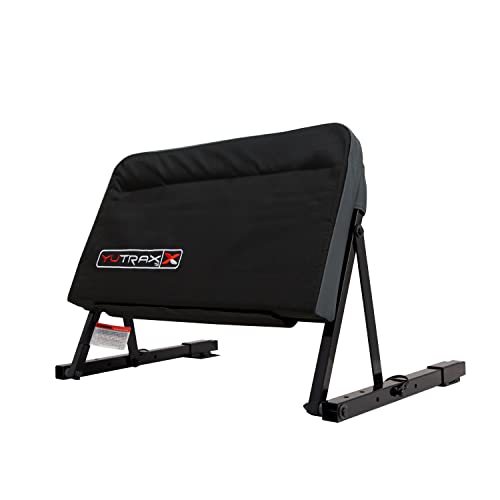 YUTRAX Universal Mount ATV Backrest, Heavy-Duty Steel Seat Frame, Adjustable Seat Back Positions, 2” Thick Cushion, Folds Down Flat When Not in Use, TX219