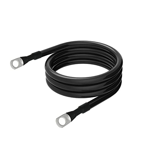 4 AWG Battery Cable 4AWG Gauge Pure Copper Battery Inverter Cables with 3/8 in Lugs Both Ends Power Inverter Wire Set for Automotive Solar Marine Boat RV Car Motorcycle Red and Black (6ft) - size: 6ft