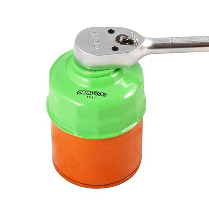 OEMTOOLS 87141 Oil Filter Wrench, 65/67 mm 14 Flute, Oil Filter Cap Prevents Slipping, Use with a 3/8" Drive Tool, Rust Resistant - style: 65/67 mm 14 Flute