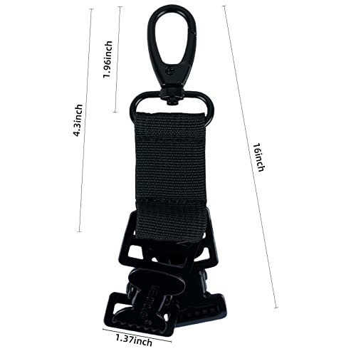 KUNN Firefighter Glove Strap Safety Glove Holder Clips for Work with Alligator Clip - color: Blk-2pcs