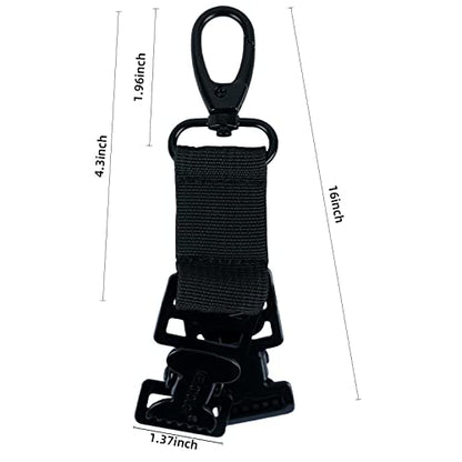 KUNN Firefighter Glove Strap Safety Glove Holder Clips for Work with Alligator Clip - color: Blk-2pcs