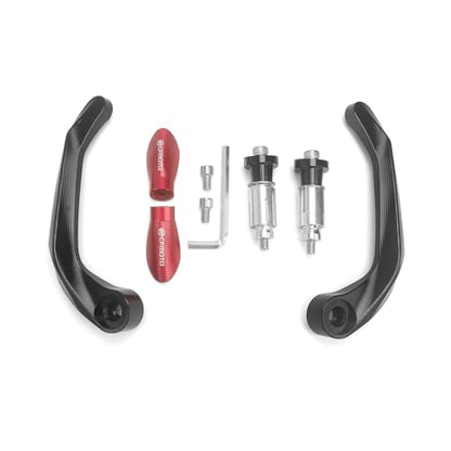 Motorycle Brake Clutch Lever Handguards Protector for CFMOTO 450SS 450NK 250SR 7/8'' Handlebar CNC Aluminum Hand Guards (Red) - color: Red