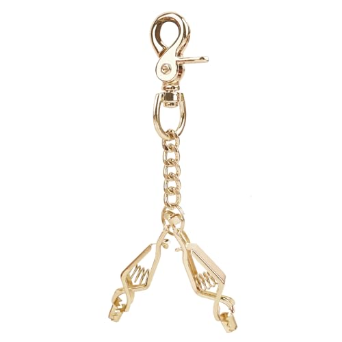 MELOTOUGH Metal Glove Clip Heavy Duty Glove Clips for Work Glove Holders Safety Glove Clip with 2 Alligator Clip for Pants - color: Gold