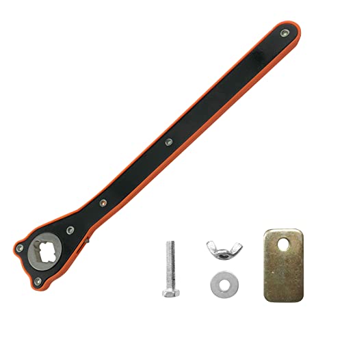 2 in 1 Jack Ratchet Wrench, 360° Swivel Auto Scissor Jack Adapter, Labor-Saving Lug Wrench for Tire Jack, Car Hand Repair Tool with Converter for SUV/Vans(Color:Black,Orange)