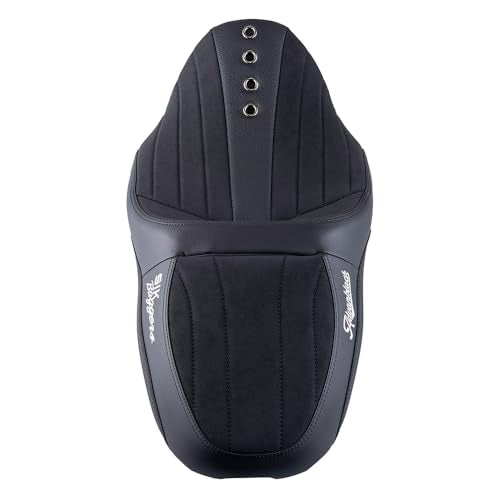 Advanblack SIK Baggers Touring Seat with Custom Stitching for 2009–2023 Harley Road Glide, Street Glide, Road King & Electra Glide，Gel-Lab Cushion, Synthetic Suede, No Backrest Slot (Black Stitching) - color: Black Stitching