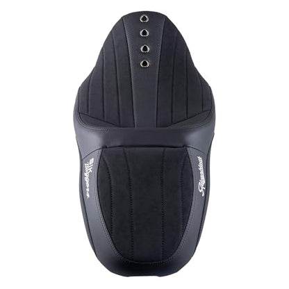 Advanblack SIK Baggers Touring Seat with Custom Stitching for 2009–2023 Harley Road Glide, Street Glide, Road King & Electra Glide，Gel-Lab Cushion, Synthetic Suede, No Backrest Slot (Black Stitching) - color: Black Stitching