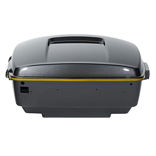 Gold/Black Geometric Shape Fade 13.7" King Trunk W/Latch Key Fit For Harley Trunk Touring CVO Road King Road Glide Street Glide Electra Glide Ultra Limited 2014-2025 - color: Gold/Black Geometric Shape Fade(W Speaker Holes)