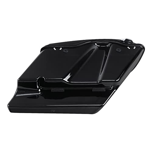 TCT-MOTORPARTS 5" Stretched Extended Hard Saddlebags Fit for Harley Touring 2014-later Road King Road Street Electra Glide Ultra-Classic - color: Stretched Vivid Black