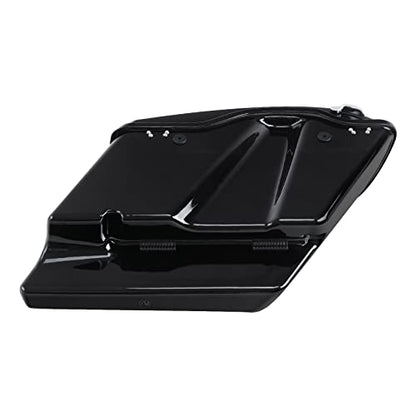 TCT-MOTORPARTS 5" Stretched Extended Hard Saddlebags Fit for Harley Touring 2014-later Road King Road Street Electra Glide Ultra-Classic - color: Stretched Vivid Black