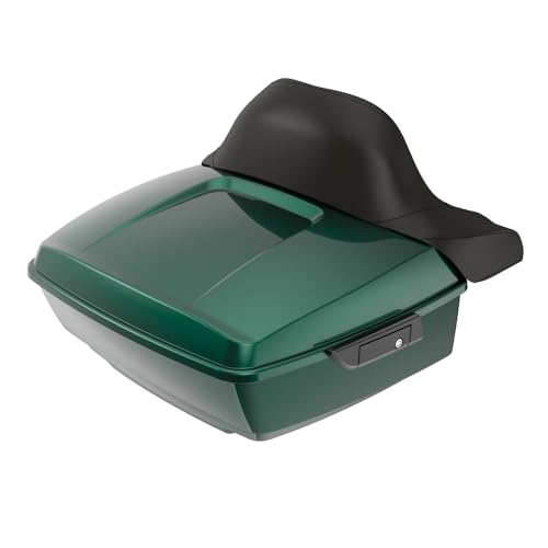 Advanblack 2024 Road Glide King Tour Trunk Pack Compatible with Harley Touring CVO Road Glide, Street Glide, 2023.5 2024 2025 Detachable Mounting Rack, Full Backrest & Trunk Liners (Alpine Green) - color: Alpine Green
