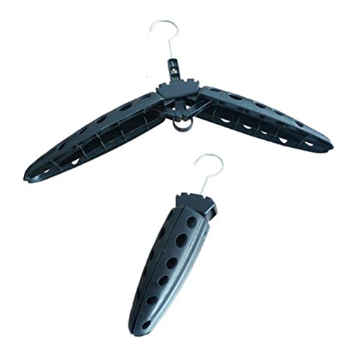 Diving Suit Hanger, Wetsuit Hanger for Diving Rack, Snap Buttons with Foldable Design, Ideal for Surfing Boots Drysuit Motorcycle Jackets, 37x51cm (Black)