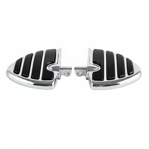 Motorcycle Wing Footpegs Foot Pegs Fit for Harley Touring Road Glide Street Glide Softail Dyna V-Rod Cruiser Wing Fat Bob Yamaha Honda Kawasaki Suzuki (Chrome#50) - color: Chrome#50