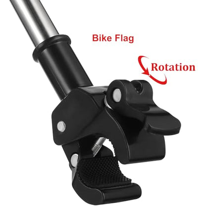 Bike Flag Pole, 2pcs Adjustable Motorcycle Flag Mounts Retractable Stainless Steel Motorcycle Flagpole, Holder for Mountain Road Bicycle Accessories (Extendable up to 52'')