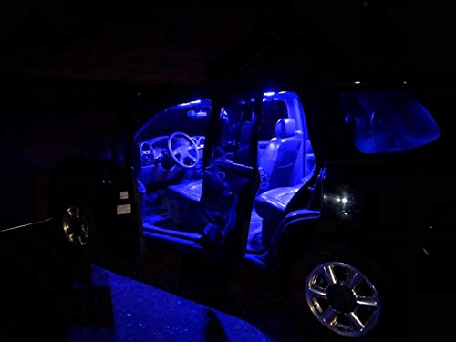 300LM Extremely Bright Canbus Error Free 194 168 2825 W5W T10 LED Bulbs Ultra Blue 9-SMD 2835 LED Chipsets for Dome Map Door Courtesy License Plate Lights (Pack of 4) - color: Ultra Blue