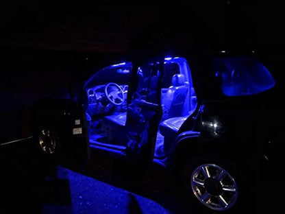 300LM Extremely Bright Canbus Error Free 194 168 2825 W5W T10 LED Bulbs Ultra Blue 9-SMD 2835 LED Chipsets for Dome Map Door Courtesy License Plate Lights (Pack of 4) - color: Ultra Blue