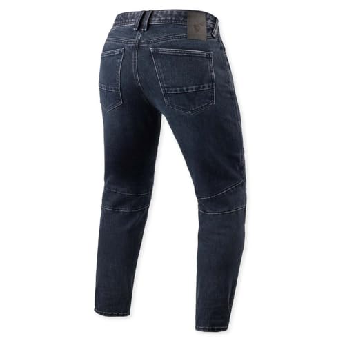 REV'IT! Men's Moto 2 Tapered-Fit Motorcycle Jeans (Dark Blue/Black Used - 32Wx34L) - color: Dark Blue/Black Used, size: 32W x 34L