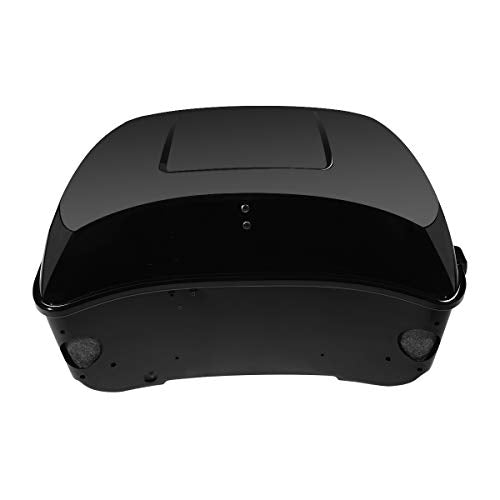XMTMOTO Vivid Black King Tour Trunk Kit Tour Trunk+Luggage Rack+Backrest Fit for Harley Davidson Touring Road King Road Glide Street Glide and Select CVO Models 2014-2025