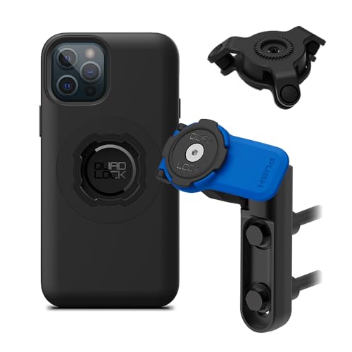 Quad Lock Brake/Clutch Motorcycle Phone Mount with Vibration Dampener and MAG Phone Case for iPhone 12/12 Pro - size: iPhone 12/12 Pro