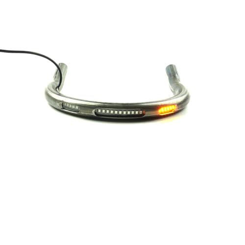 Retro Motorcycle Cafe Racer Rear Seat Frame Loop Upswept Hoop Three Lamp Holes with LED Strip Turn Singal Brake Tail Light (230mm Upswept Loop) - size: 230mm Upswept Loop