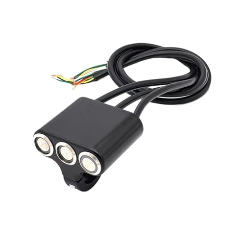 22mm Waterproof Motorcycle Switch with LED - Handlebar Mount ON-OFF Self-Return Button Fit For Headlight and Horn Durable Aluminum Alloy Design