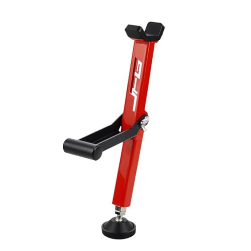 JFG RACING Motorcycle Rear and Front Wheel Lift Stand Trail Stand Easy And Portable-Second Generation New Design for Most Motorcycle Wheels-Red Body - color: Red Body