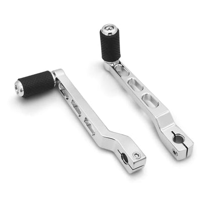 Defiance Chrome floorboards for Harley Davidson with heel-toe shifter Lever highway footrests for touring bagger street road glide road king softail Fatboy FLST models (CHROMED) - color: CHROMED