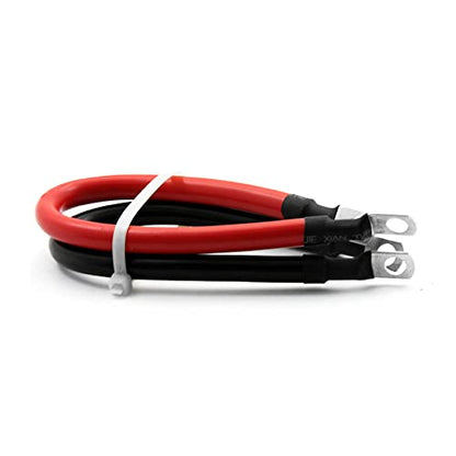 2 AWG Battery Cable 2 AWG Gauge Pure Copper Battery Inverter Cables with 5/16 in Lugs Both Ends Power Inverter Wire Set for Automotive Solar Marine Boat RV Car Motorcycle Red and Black (2FT) - size: 2 ft