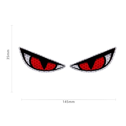 Reflective Funny Evil Eye Decal Sticker Motorcycle Stickers with Smile Face, Waterproof PVC Sticker for Motorcycles, Motorcycle Helmet, Skateboard, Car and Off-Road Motorcycles