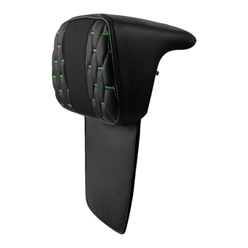 C.C. RIDER Passenger Backrest Pad Razor Chopped Tour Trunk for Harley Davidson Touring CVO Street Glide Road Glide Electra Glide 2014-2024 - color: Black+Green