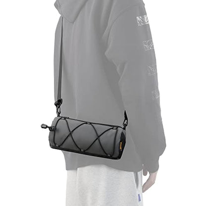 Rhinowalk Bike Handlebar Bag, Bicycle Front Bag Shoulder Bag Storage Bag with Shoulder Strap for Road Mountain Bike Cycling Travel - color: Reflective Grey