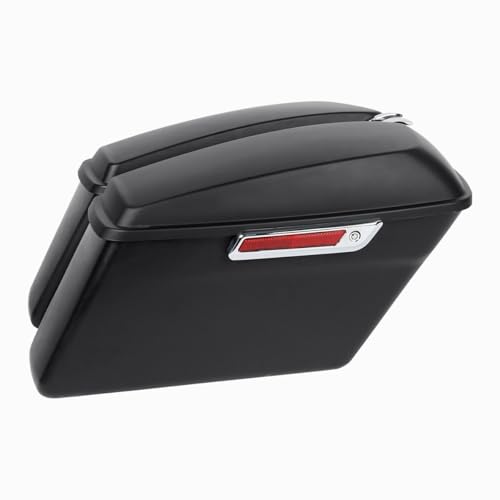 Matte Black Hard Saddlebags for Harley Touring FLT, FLHT, FLHTCU, FLHRC, Road King, Road Glide, Street Glide, Electra Glide, Ultra-Classic 2014-later - color: Matte Black saddlebags w/Chrome latches Kit