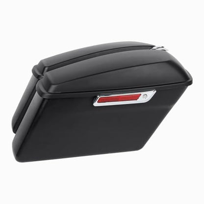 Matte Black Hard Saddlebags for Harley Touring FLT, FLHT, FLHTCU, FLHRC, Road King, Road Glide, Street Glide, Electra Glide, Ultra-Classic 2014-later - color: Matte Black saddlebags w/Chrome latches Kit