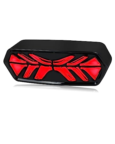 NTHREEAUTO LED Brake Tail Light Sequential Turn Signals Motorcycle Rear Taillight Compatible with Honda Grom MSX125 CB650F CB650R CBR650F CTX700N (Smoked Lens)