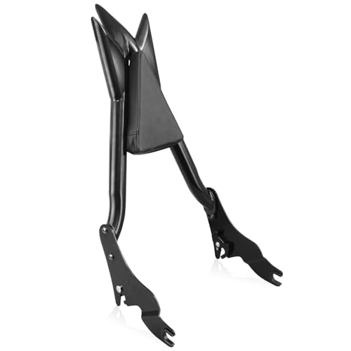 27” Adjustable Trident Detachable Black Sissy Bar Passenger Backrest Rear Pad for Harley Davidson Touring Models 2009-2026 Street Glide Road Glide Electra Glide Road King CVO Ultra (09-24 Black-T) - color: 09-24 Black-T