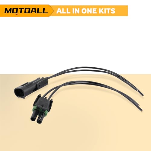 MOTOALL Weather Pack 2 Pin Connectors Male & Female Socket Wiring Harness Plug Wire Pigtail Loom 12-16 AWG 20Amp for Cars Trucks Motorcycle Boat Trailer Marine Jetski 12010973 & 12015792